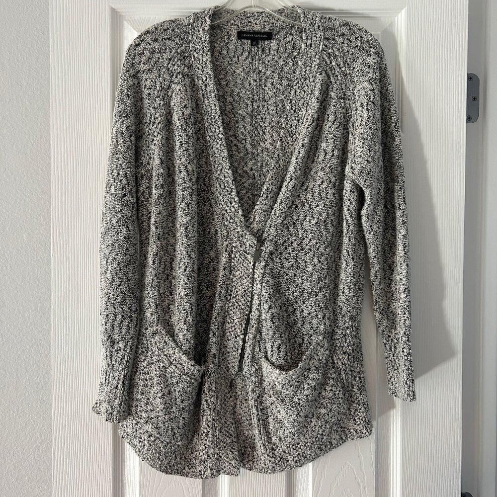 Banana Republic Loose Fit Zip-Up Long Sleeve Knit Cardigan